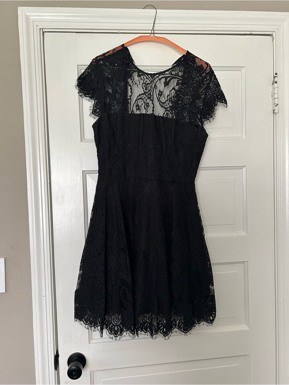 BB Dakota Black Lace Fit & Flare Dress